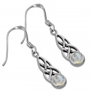 Labradorite Celtic Silver Earrings - e298